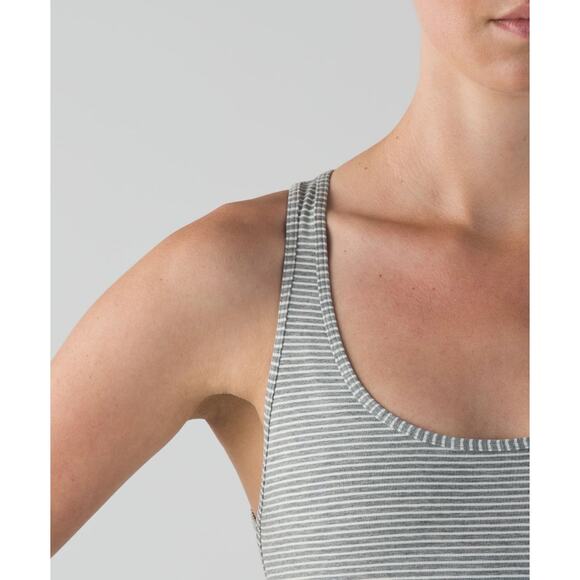 (8) NWT Lululemon Go For It Dress Hyper Stripe Heathered Medium Grey Ghost - Picture 4 of 8